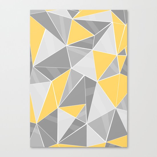 Pattern, grey - yellow Canvas Print