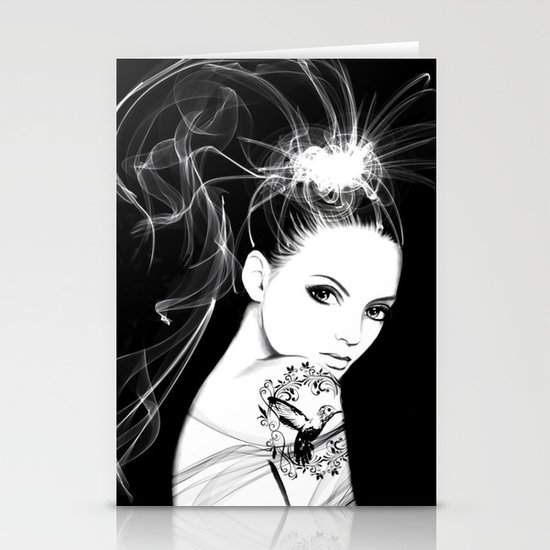 Smoke Girl Stationery Cards
