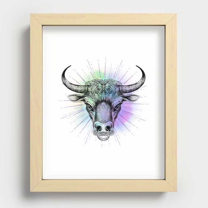 Zodiac Taurus Recessed Framed Print