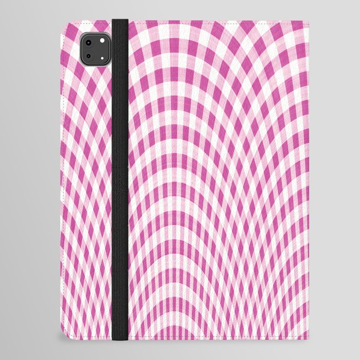 Pink and white curved squares iPad Folio Case