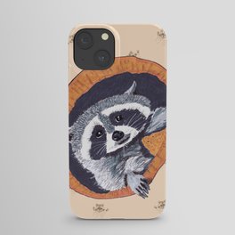 Peeking Raccoons# 1 - Warm Brown Pallet iPhone Case