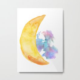 Watercolor moon Metal Print