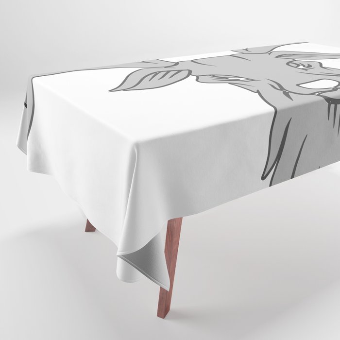 deer head face white Tablecloth