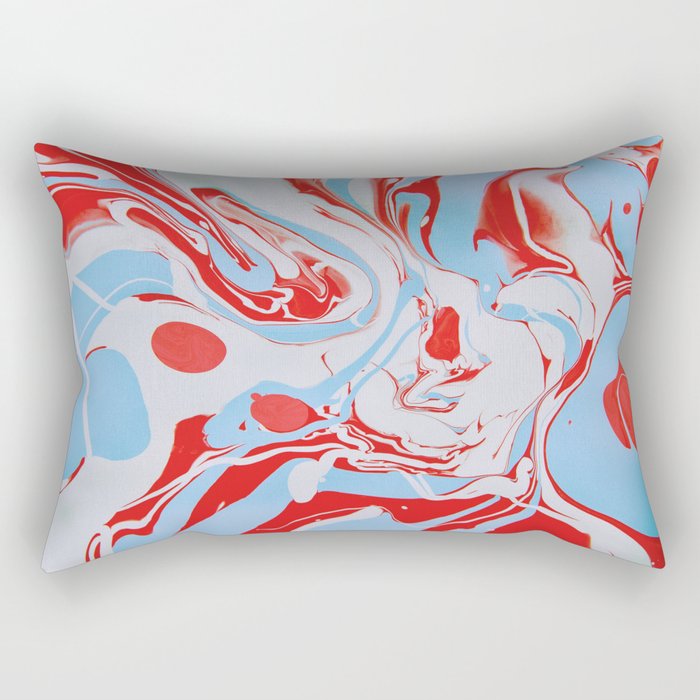 Swirl of red and blue Rectangular Pillow