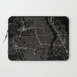 USA, Port St. Lucie - Black and White City Map Laptop Sleeve