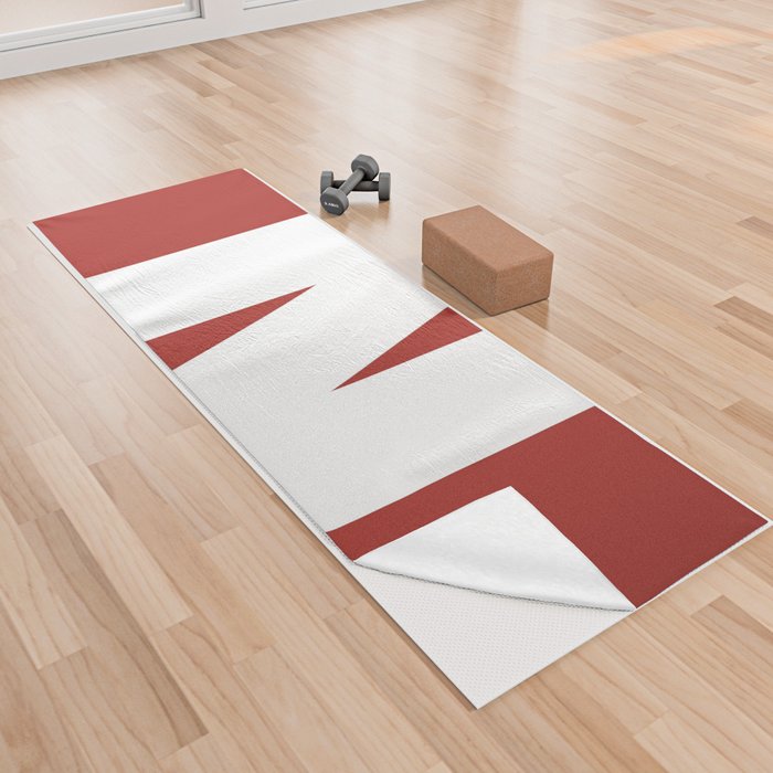 N (White & Maroon Letter) Yoga Towel