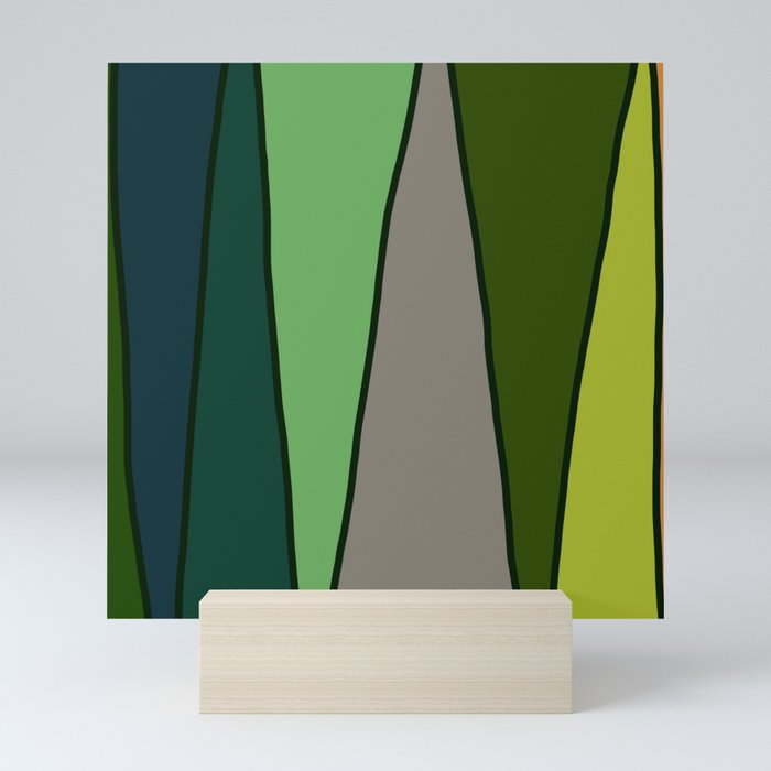 Green Abstract Pattern Turtle Mini Art Print