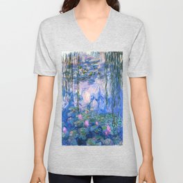 Water Lilies Monet V Neck T Shirt