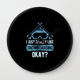 Funny Snowboard Snowboarding Wall Clock