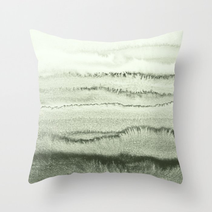 WITHIN THE TIDES - SAGE GREEN by MS  Throw Pillow
