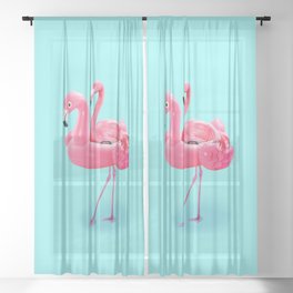 Flamingo on resort Sheer Curtain