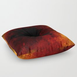 Abstract dark splashed red orange brown Floor Pillow