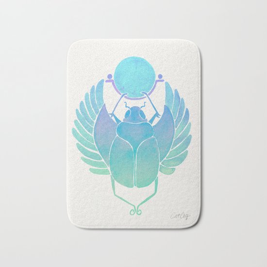Egyptian Scarab – Turquoise Ombré Bath Mat