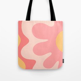 Happy Flower 60s Retro Vibe Pink Blush Mustard  Tote Bag
