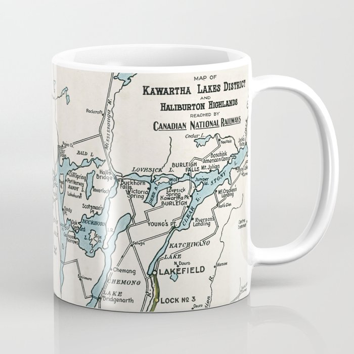 Vintage Map of Kawartha Lakes District Coffee Mug