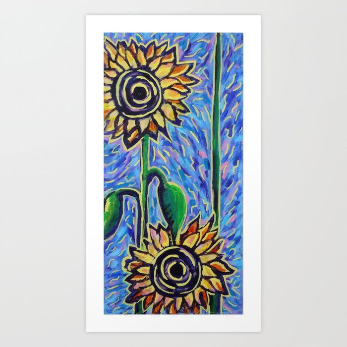 two sunflowers Art Print