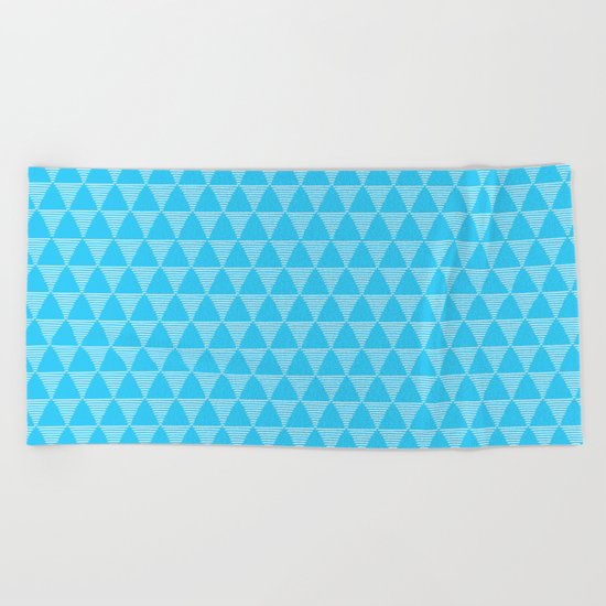 Simple Geometric Triangle Pattern- White on Teal - Mix & Match with Simplicity of life Beach Towel