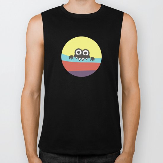 Yummy Colorful Stripes Cute Cartoon Character Biker Tank