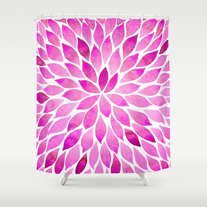 Leaves Pattern - Pink Shower Curtain
