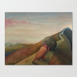 One Must Imagine Sisyphus as a Hotdog Canvas Print
