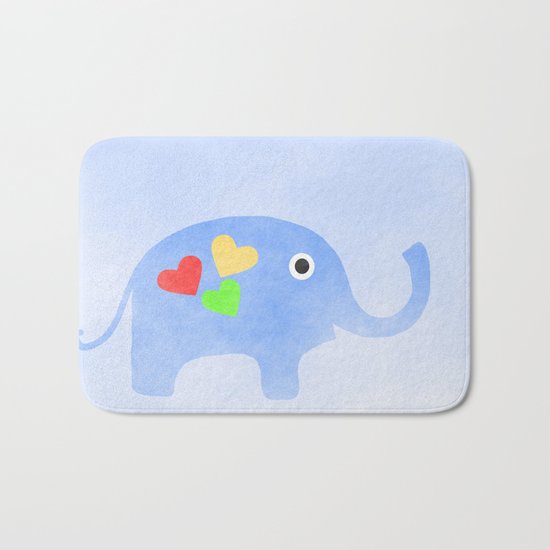 Blue Elephant Bath Mat