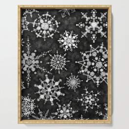 Gray Snowflakes Serving Tray