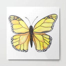 Monarch Butterfly - Yellow Metal Print
