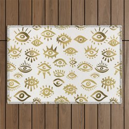 Mystic Eyes – Gold Outdoor Rug