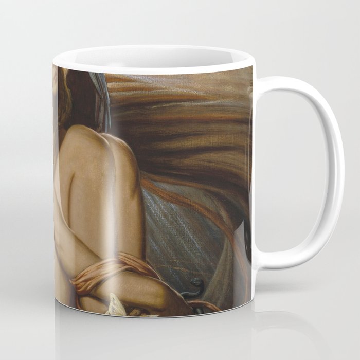 Tortured Souls - Soul in Bondage angelic (close up small version) still life magical realism portrait painting by Elihu Vedder Coffee Mug