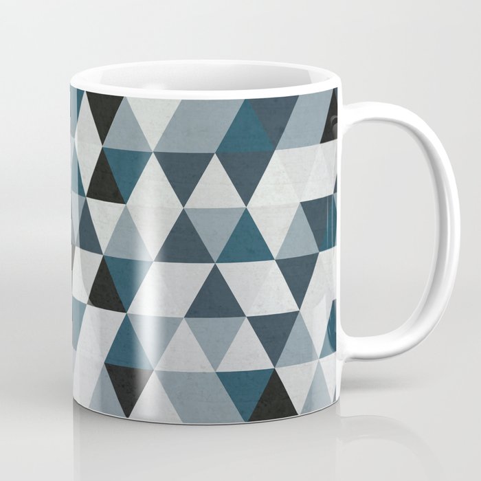 Sea Blue And Grey Gray Hipster Geometric Triangle Pattern 02 Coffee Mug By Pelaxy Society6