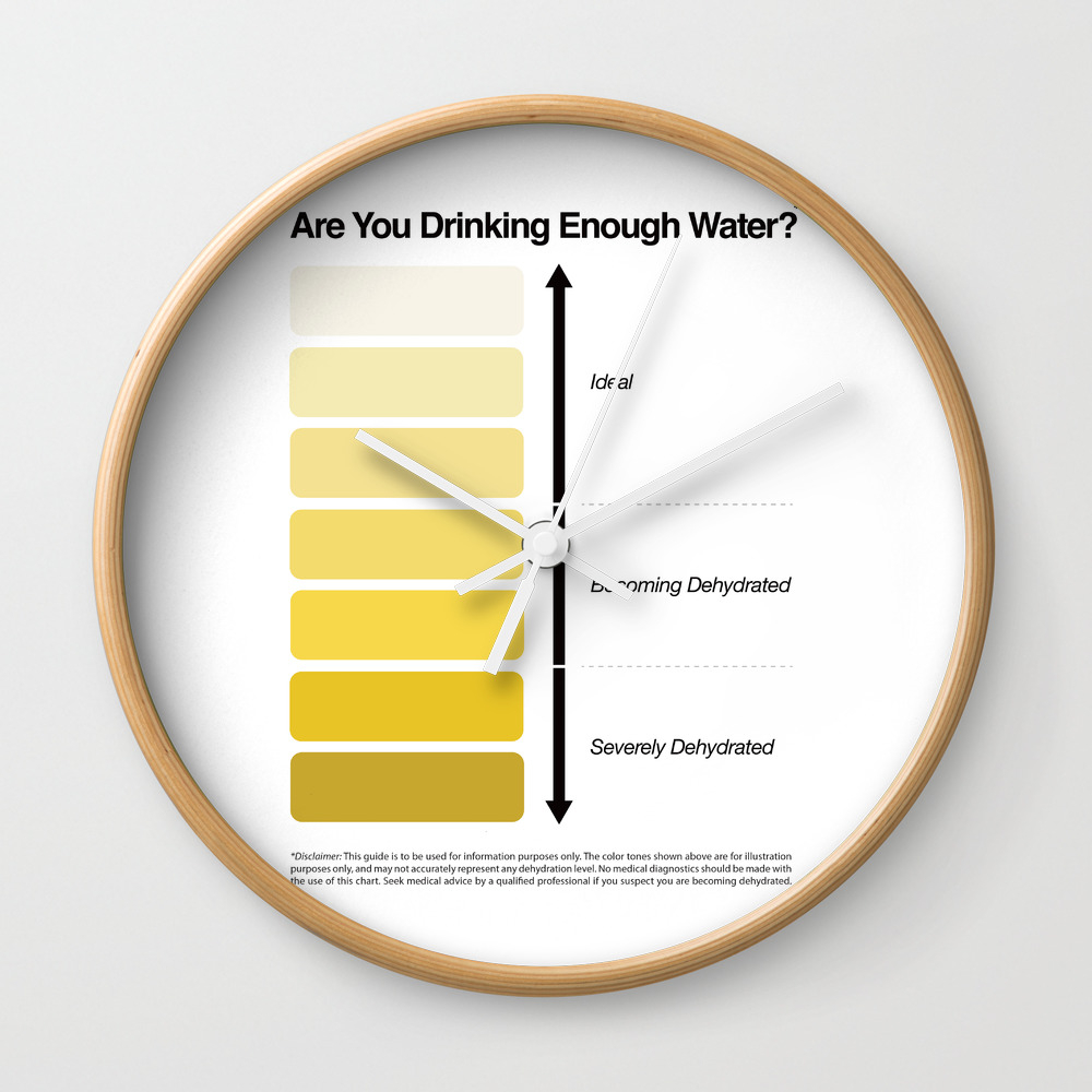 Pee Color Chart Urine Color Chart Wall Clock By Kelsorian Society6