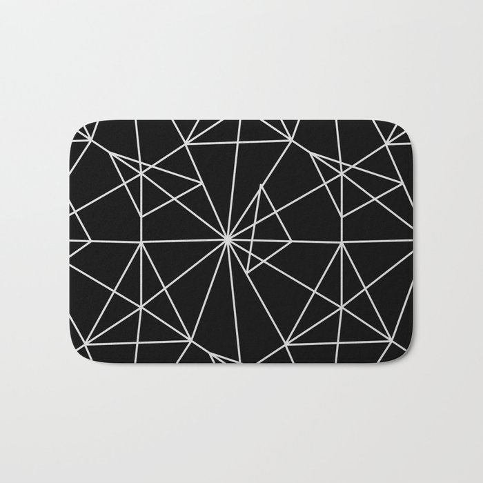 Abstract black white minimalist geometric pattern Bath Mat