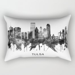 Tulsa Oklahoma Skyline BW Rectangular Pillow