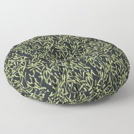 Delicate Winter Green Mistletoe  Floor Pillow