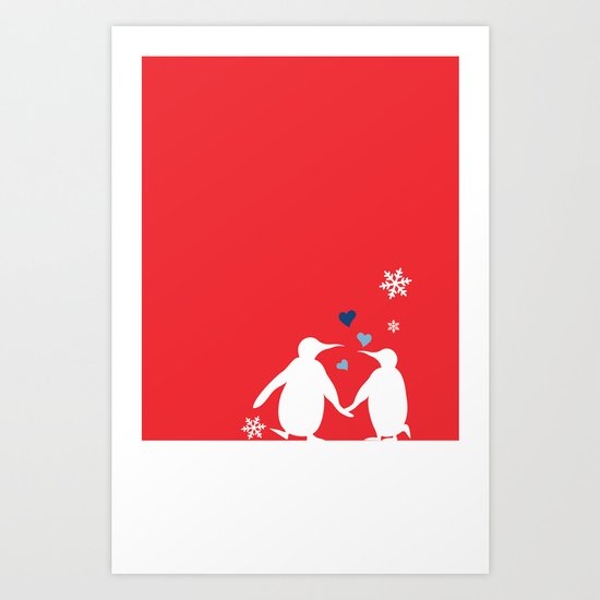 Penguin Couple Art Print
