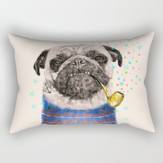 Mr.Pug II Rectangular Pillow