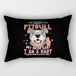 Pitbull Baby Mom Dog Lover Rectangular Pillow