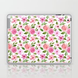 Watercolor Blush Pink Rose Floral Vintage Elegant Collection Laptop Skin