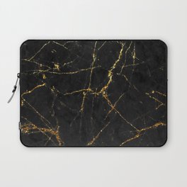 Gold Glitter and Black marble Laptop Sleeve