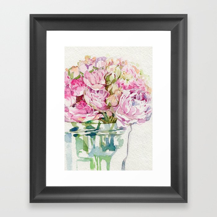 Pink Roses Framed Art Print