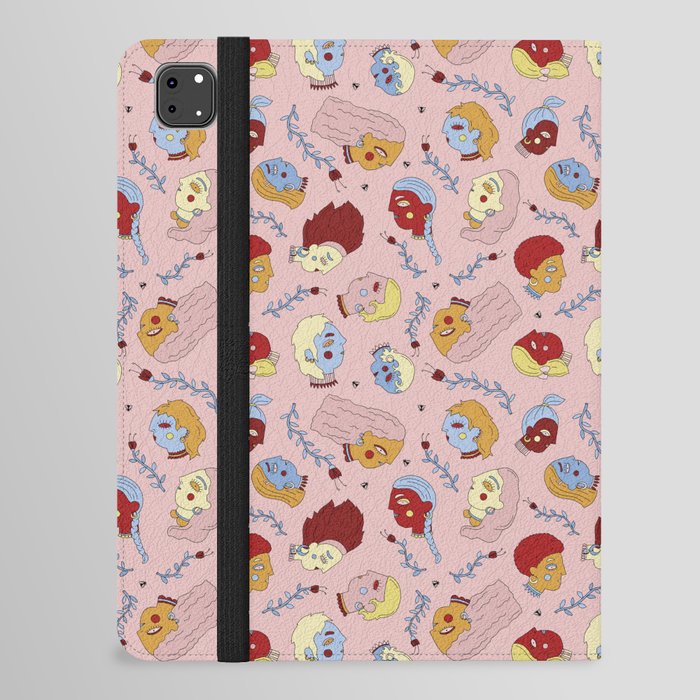 Crazy faces pattern iPad Folio Case