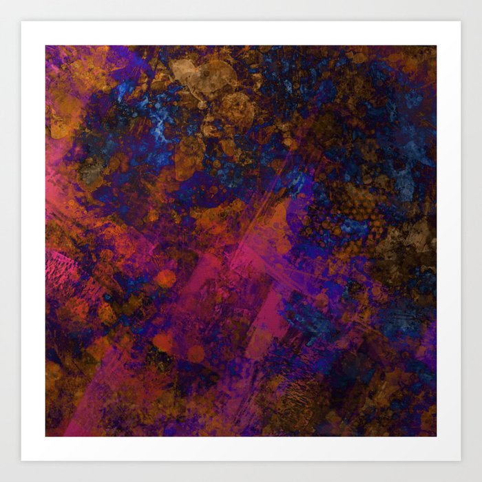 Day Dreaming Abstract Metallic Textured Paint Splatter Style Artwork Art Print By Printpix