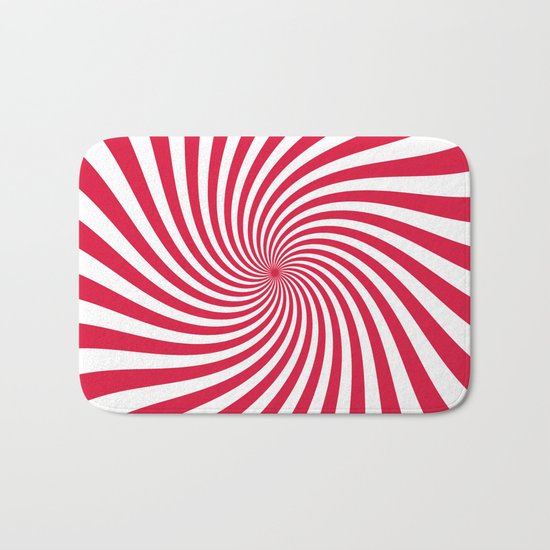 Swirl (Crimson/White) Bath Mat