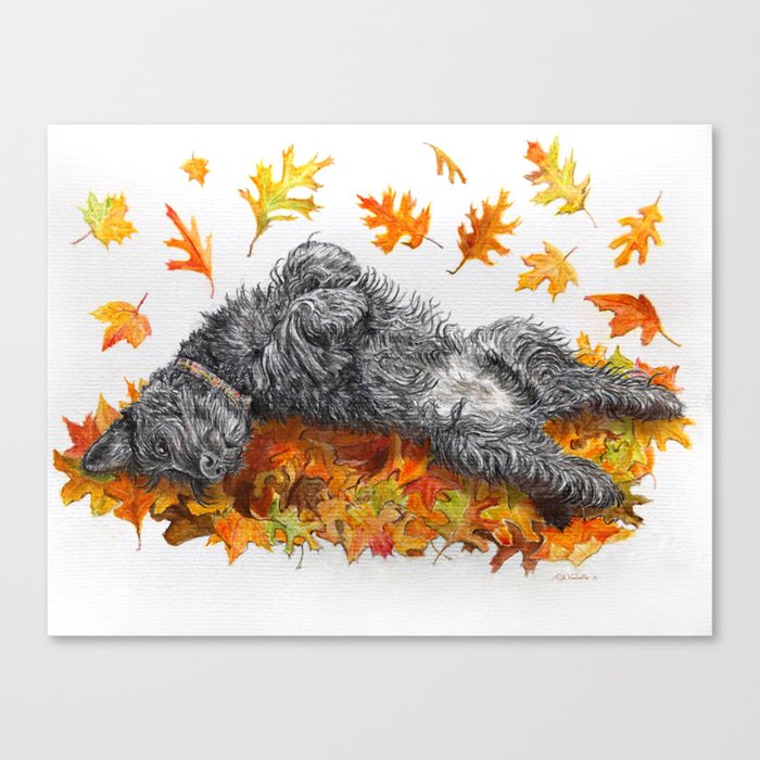 Scottie Dog Fall Fun Canvas Print