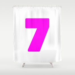 7 (Magenta & White Number) Shower Curtain