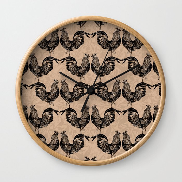 Roooosters Wall Clock