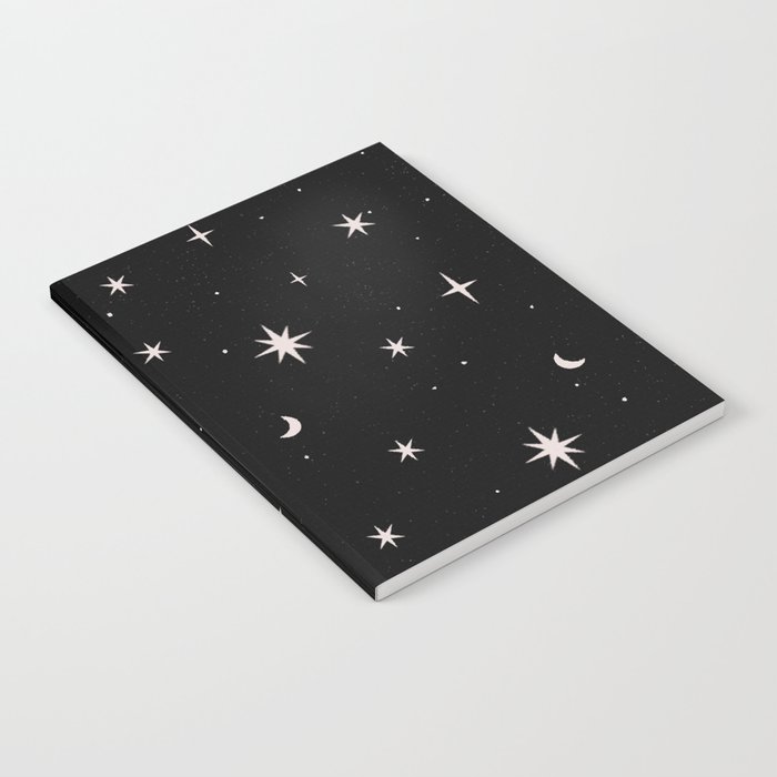 Starry night pattern black night Notebook