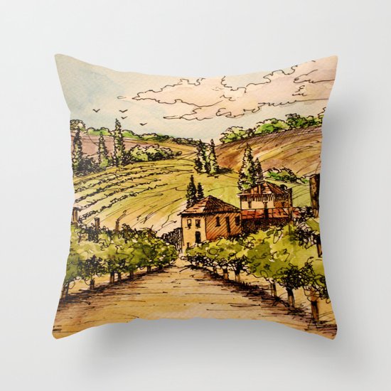 French Countryside Throw Pillow