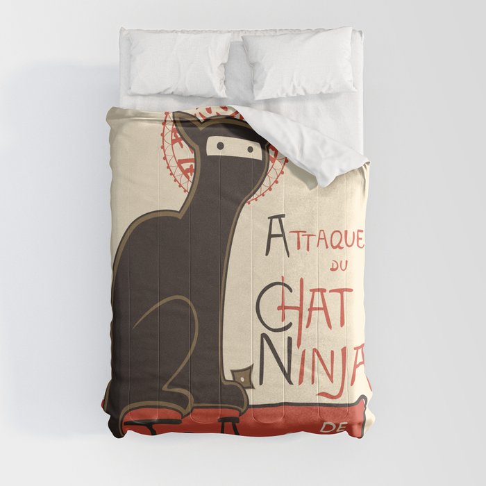 A French Ninja Cat (Le Chat Ninja) Comforter