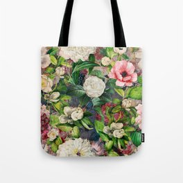 Floral dream grey white beautiful pattern  Tote Bag